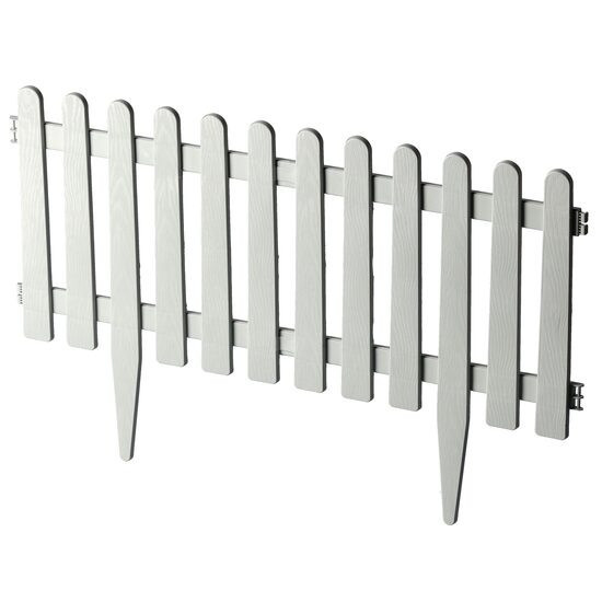 Gard de gradina decorativ, din plastic, alb, set 4 buc, Chomik GartenVIP DiyLine