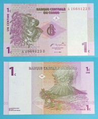 Congo 1 Centime 1997 &amp;#039;Nyiragongo&amp;#039; UNC serie: A 1668123 B p#80 foto