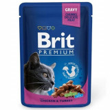 Brit Premium Cat Plic, pui si curcan, 100 g