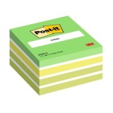 Cub notite adezive Post-it&reg;, Aquarelle verde, 76 x 76 mm, 450 file/bucata, 100% PEFC