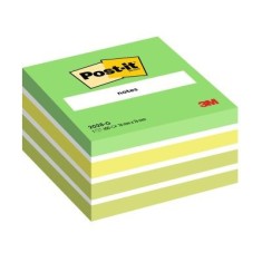 Cub notite adezive Post-it&reg;, Aquarelle verde, 76 x 76 mm, 450 file/bucata, 100% PEFC