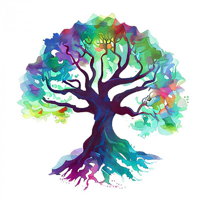 Sticker decorativ, Copac, Multicolor, 60 cm, 7601ST