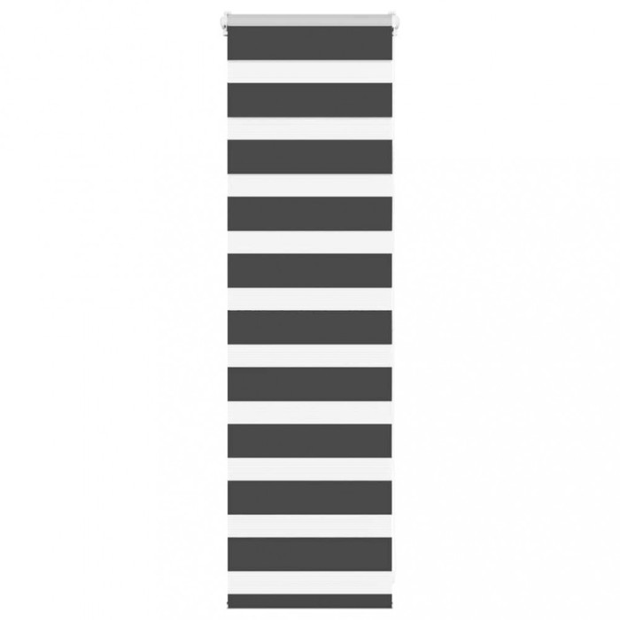 Jaluzea tip zebra neagră lățime țesătură 45,9 cm poliester