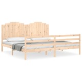 Cumpara ieftin Cadru pat cu tablie 200x200 cm, lemn masiv de pin