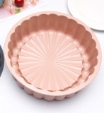 Forma silicon pentru copt torturi, panetone, termorezistenta, diametru 20 cm, Roz, Oem