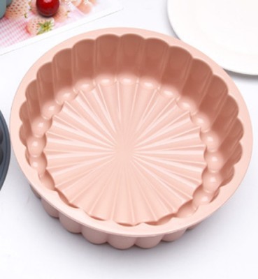 Forma silicon pentru copt torturi, panetone, termorezistenta, diametru 20 cm, Roz foto