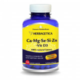 Ca+Mg+Se+Si+Zn cu vitamina D3, 120cps, Herbagetica