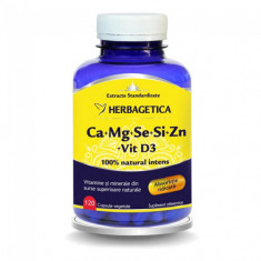 Ca+Mg+Se+Si+Zn cu vitamina D3, 120cps, Herbagetica