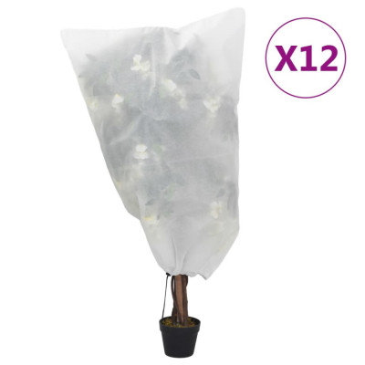vidaXL Huse pentru plante din fleece cu șnur 12 buc. 70 g/m&amp;sup2; 0,8x1 m foto