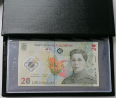 20 Lei 2021 UNC, Ecaterina Teodoroiu + album bancnote cu 20 folii, idee cadou foto