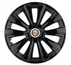 Set 4 Capace Roti Autohelix MSA?, potrivite jantelor de R14, pentru Alfa Romeo, model delta negru foto