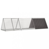 Cusca pentru iepuri antracit 302,5x80,5x71 cm otel galvanizat GartenMobel Dekor, vidaXL