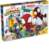 Puzzle 2 in 1 Lisciani Marvel Spidey si prietenii lui uimitori, M-Plus, 24 piese