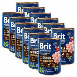 Brit premium by Nature Conservă cu pui &amp;amp; inimi 12 x 400 g