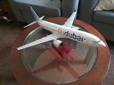 Macheta uriașă de avion flyDubai | Decoratie | Perfect pt Cadou foto