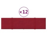 Cumpara ieftin Panouri de perete 12 buc. rosu vin 60x15 cm catifea 1,08 m&sup2;