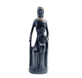 statuie din lemn religioasa catolica reproducere dupa Black Madonna ( Our Lady ) of Rocamadour - sec. XII _ Franta 27 cm inaltime cca. 1960