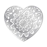Cumpara ieftin Oglinda Acrilică Decorativă Autoadezivă - INIMA MANDALA - 600 x 555 x 2 mm