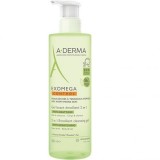 Gel 2 en 1 corps et cheveux Gel de curățare pentru piele uscată atopică, A-Derma Exomega Control, 500 ml