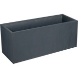 Jardiniera Mare Dreptunghiulara Antracit 99.5cm, Imitatie Piatra, 98L, Polipropilena, Rezistenta UV, Interior/Exterior