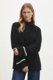 Answear Lab pulover femei, culoarea negru, călduros, cu turtleneck