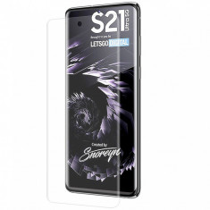 Folie Protectie Ecran Enkay pentru Samsung Galaxy S21 Ultra 5G, Plastic, Full Face, Set 2 buc, Transparenta