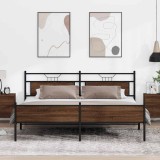 Cumpara ieftin Gossi cadru de pat metalic fara saltea, stejar maro, 200x200 cm