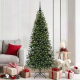 vidaXL Brad de Crăciun artificial cu 300 LED Verde 180 cm PE și PVC 3397355