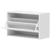 HOMCOM Pantofar Slim cu Dublă Rabatare, Montare pe Perete, Alb | Aosom Romania