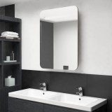 vidaXL Dulap Baie cu Oglindă și LED Stejar 60x11x80 cm, Maro, Mobilier Baie, Corpuri Baie