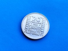 20 Francs 1929 Franta-Argint 20 gr. foto