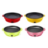 Tigaie Electrica Multifunctionala 22cm, 450W, Antiaderenta, Incalzire Rapida, Roz/Verde/Rosu/Galben