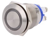 Comutator Anti-vandalism BULGIN MPI002/TE/BL/24, IP66, LED 24VDC, Otel Inoxidabil, Buton Plat
