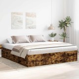 Cumpara ieftin Cadru pat, stejar afumat, 180x200 cm, Super King Size