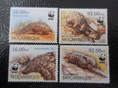 Mozambic-Fauna wwf,pangolin-serie completa,nestampilate MNH foto