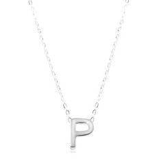 Colier din argint 925 - lanț strălucitor și litera P