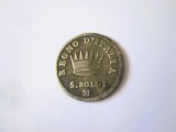 Rara! Statele Italiene/Regatul Napoleonian al Italiei 5 Soldi 1813 M argint 900,Napoleon I,diam=15 mm,moneda din imagini la cel mai mic pret