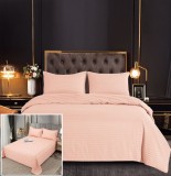 Cumpara ieftin Lenjerie Pat Damasc 6 Piese Roz Bumbac 200x230/240x250cm (Husa pilota, Cearceaf, Fete perna)