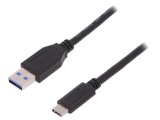 Cablu USB 2.0 USB-A la USB-C 1m Negru, Digitus