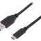 Cablu USB 2.0 USB-A la USB-C 1m Negru