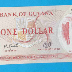 Bancnota Africa Guyana 1 Dollar - serie B411699 - UNC - Superba