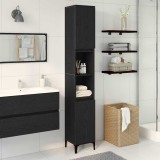VidaXL Dulap de baie, stejar negru, 30x30x190 cm, lemn prelucrat