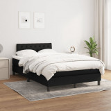 Cumpara ieftin Pat box spring cu saltea, negru, 120x200 cm, textil