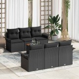 VidaXL Set de canapele pentru grădină 7 pcs Negru 55 x 55 x 37 cm