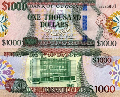 GUYANA 1.000 dollars ND 2019 UNC!!! foto