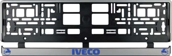 Set 2 bucati, suport numar inmatriculare argintiu Iveco IV