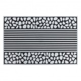 Covor antiderapant BH 701 pietre, exterior, interior - argint, 45x70 cm