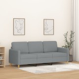 Gossi canapea cu 3 locuri, gri deschis, material 180cm textil