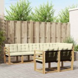vidaXL Set de canapele de exterior cu pernă 8 pcs Alb și crem 3389584