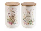 Set 2 borcane decorative Iepuras 10x15 cm